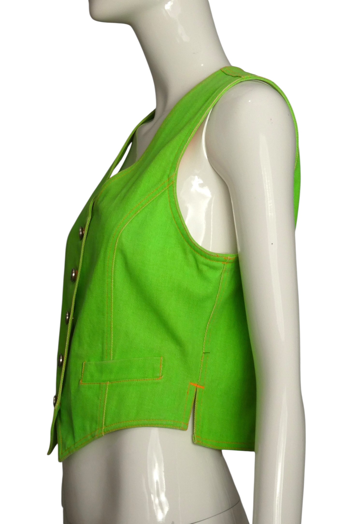 MOSCHINO JEANS - 1990s Denim Heart Vest, Size 4