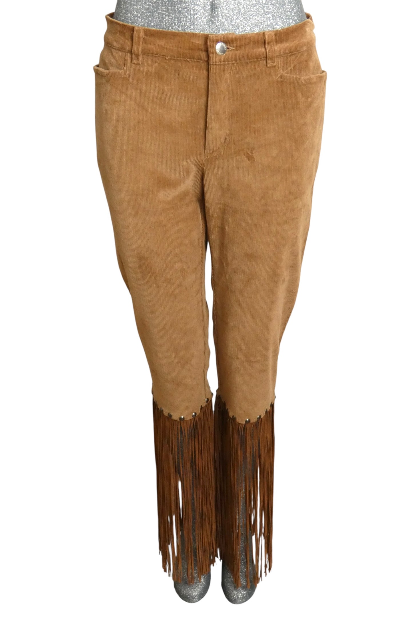 MOSCHINO JEANS - 1990s Fringed Corduroy Pants, Size 10