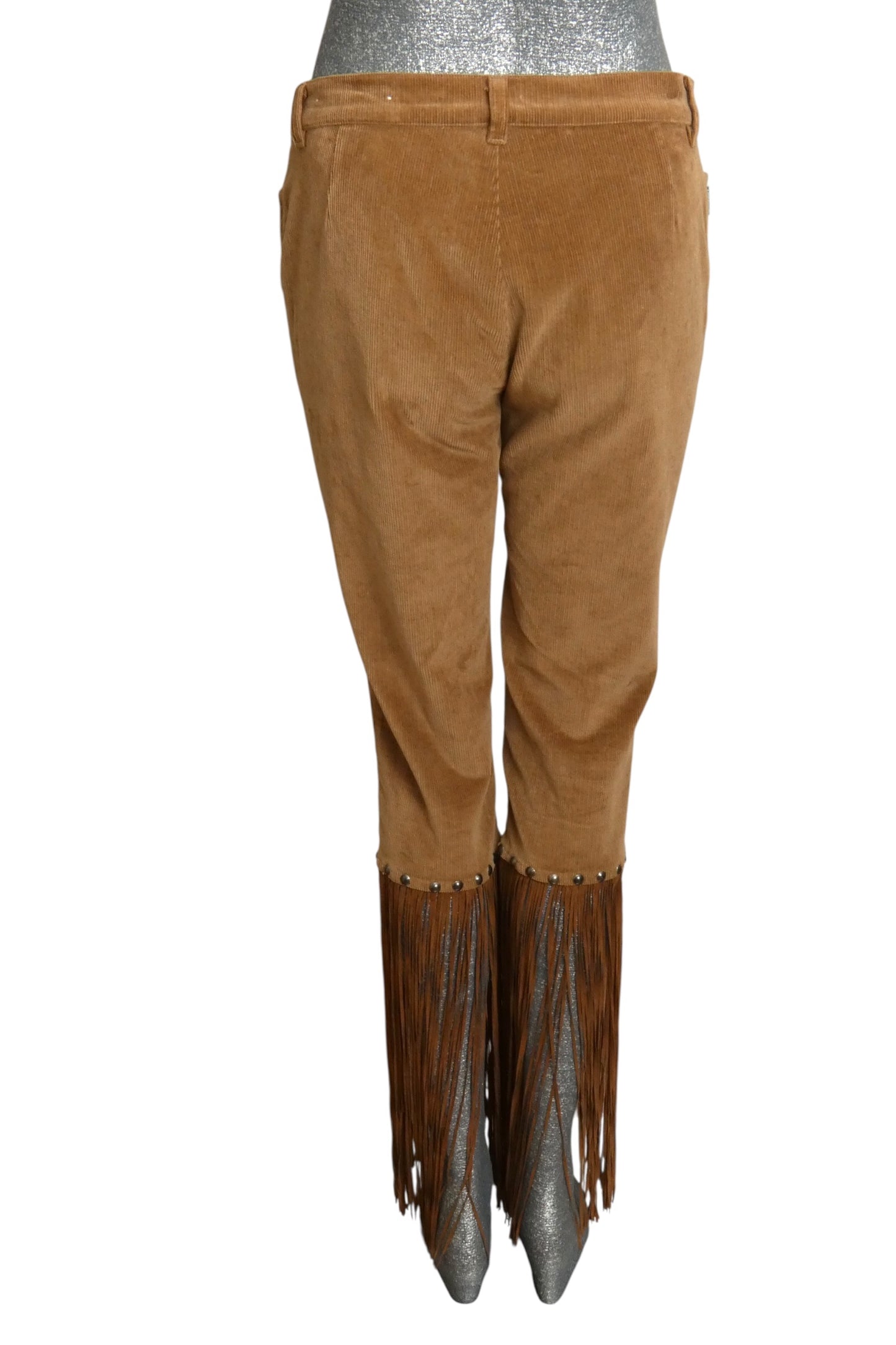MOSCHINO JEANS - 1990s Fringed Corduroy Pants, Size 10