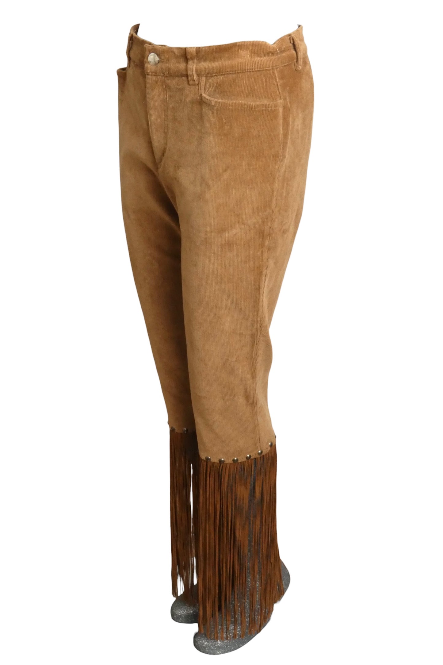 MOSCHINO JEANS - 1990s Fringed Corduroy Pants, Size 10