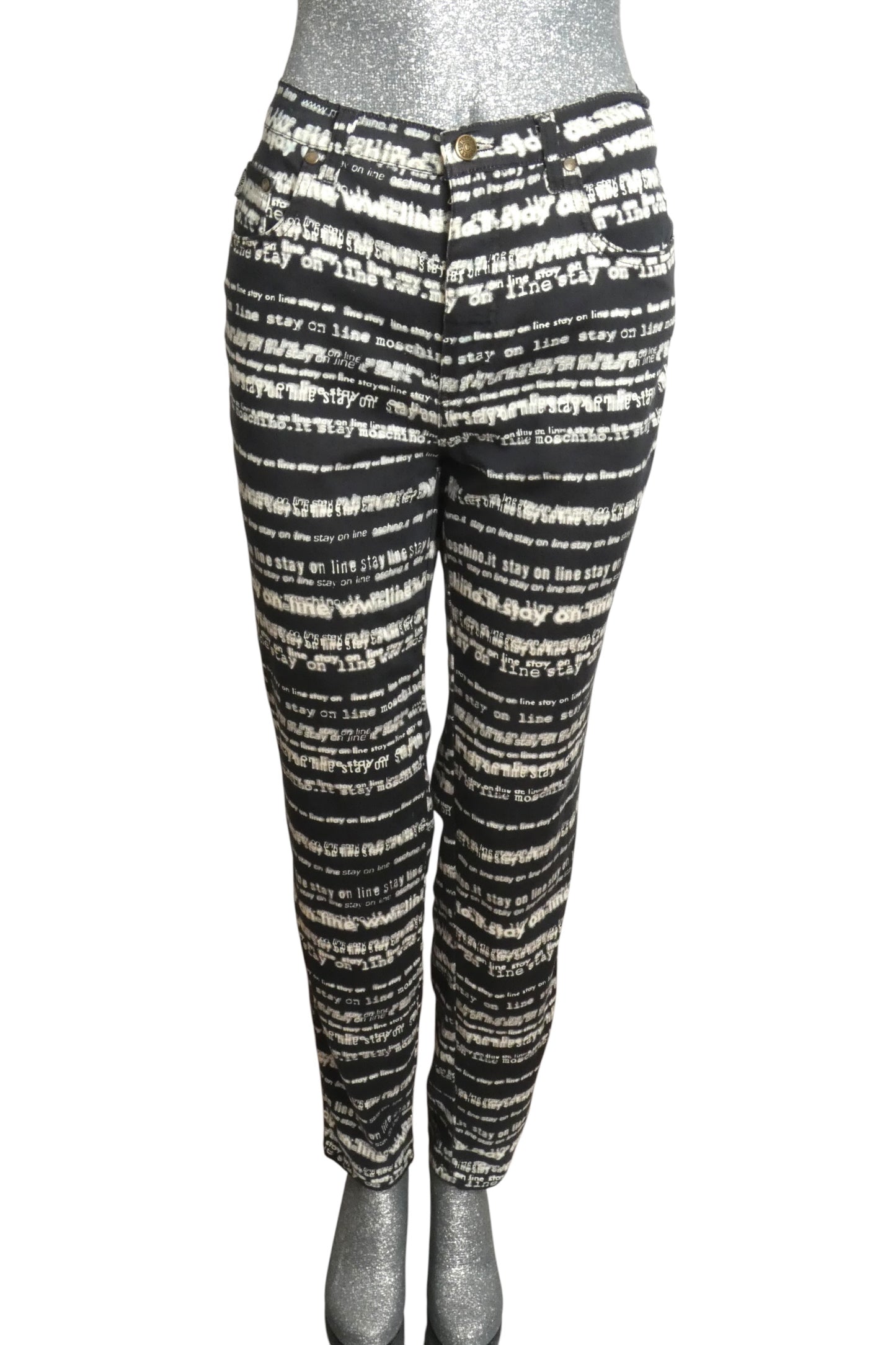 MOSCHINO JEANS - 1990s Graphic Print Knit Pants, Size 8