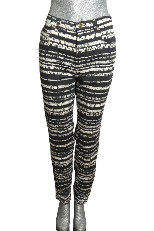 MOSCHINO JEANS - 1990s Graphic Print Knit Pants, Size 8