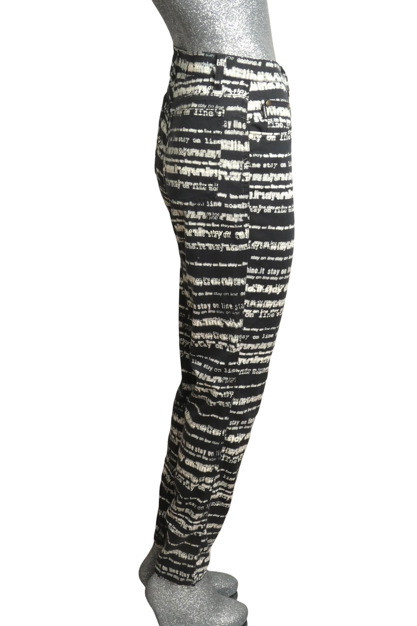MOSCHINO JEANS - 1990s Graphic Print Knit Pants, Size 8