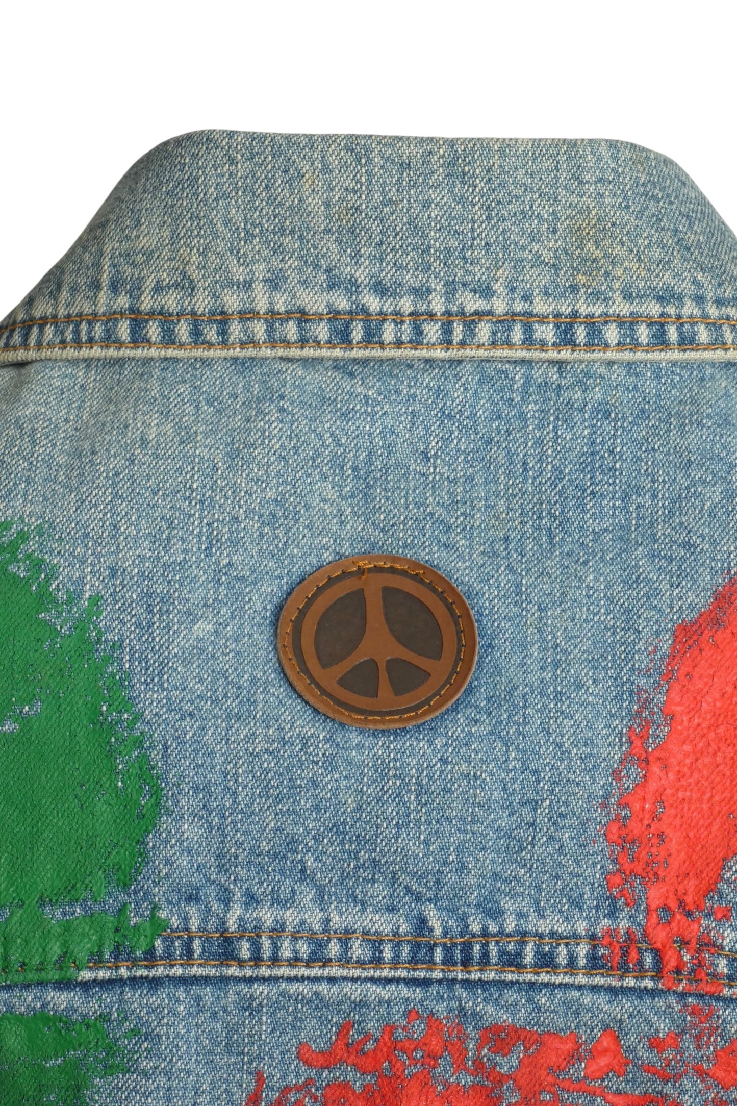 MOSCHINO JEANS - 1990s Painted Denim Vest, Size 6