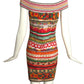 MOSCHINO JEANS - 1990s Printed Cotton Knit Dress, Size 12