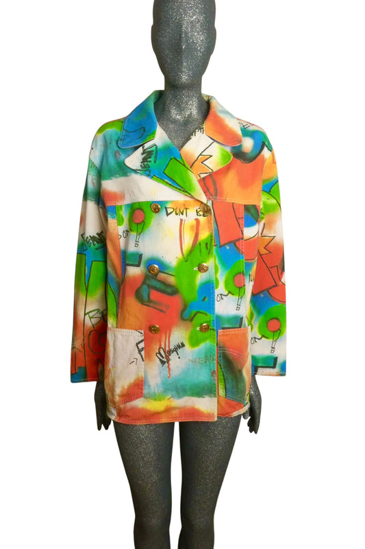 MOSCHINO JEANS - 1994 Graffiti Cotton Jacket, Size-8