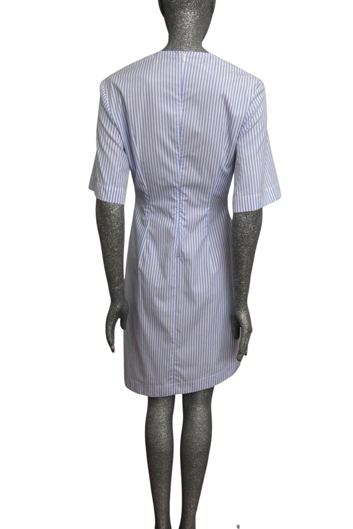 MOSCHINO JEANS - 2025 Blue & White Cotton Stripe Dress, Size-4