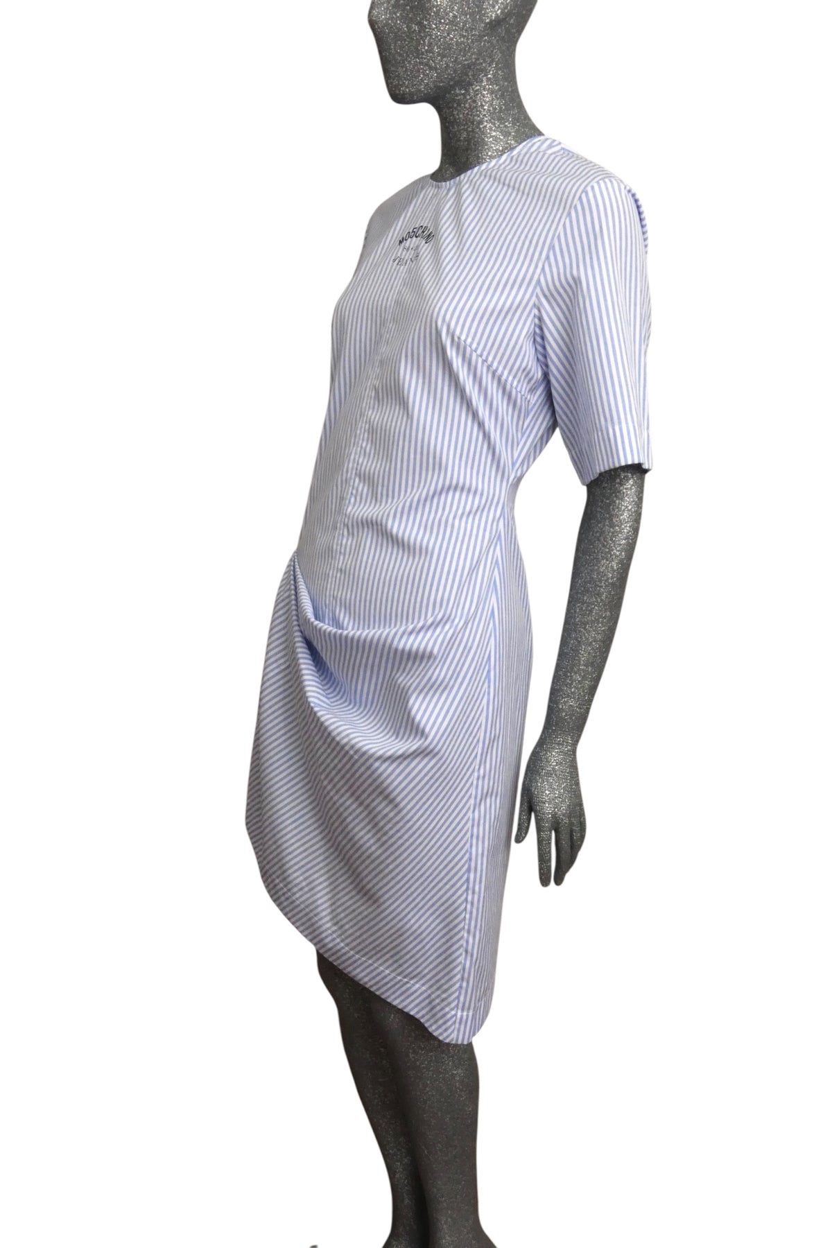 MOSCHINO JEANS - 2025 Blue & White Cotton Stripe Dress, Size-4