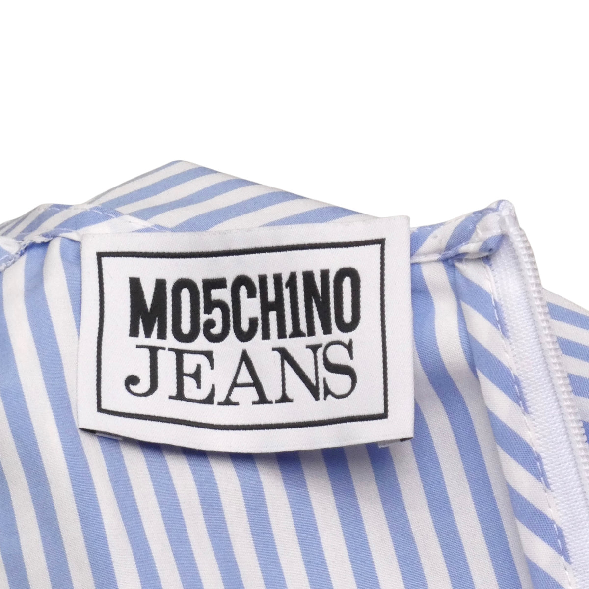 MOSCHINO JEANS - 2025 Blue & White Cotton Stripe Dress, Size-4