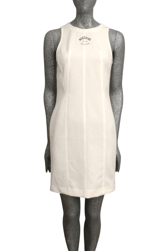 MOSCHINO JEANS - 2025 White Knit Shift Dress, Size-6