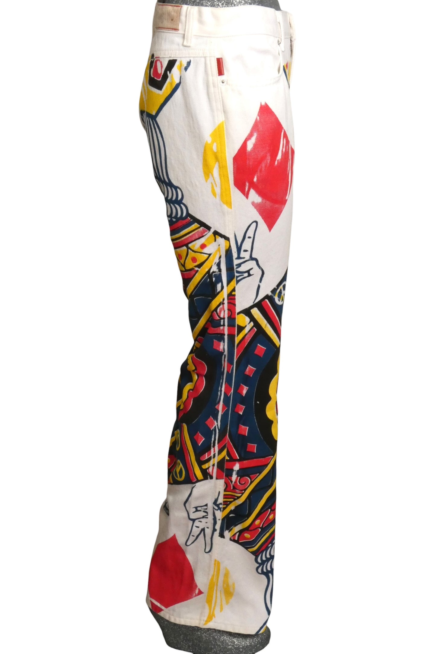 MOSCHINO JEANS - NWT c. 2000 Painted Denim Low-Rise Jeans, Size-W30