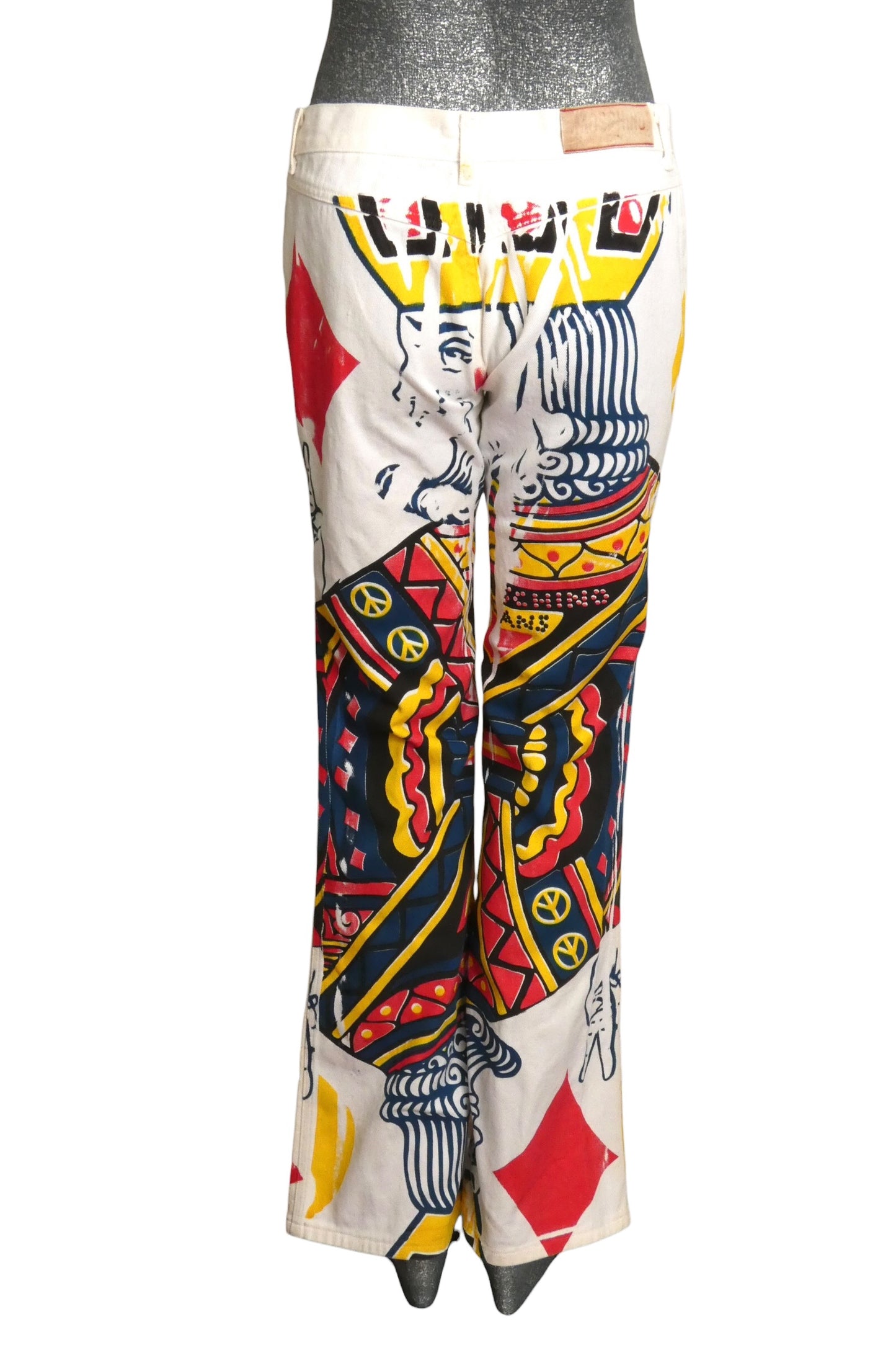 MOSCHINO JEANS - NWT c. 2000 Painted Denim Low-Rise Jeans, Size-W30