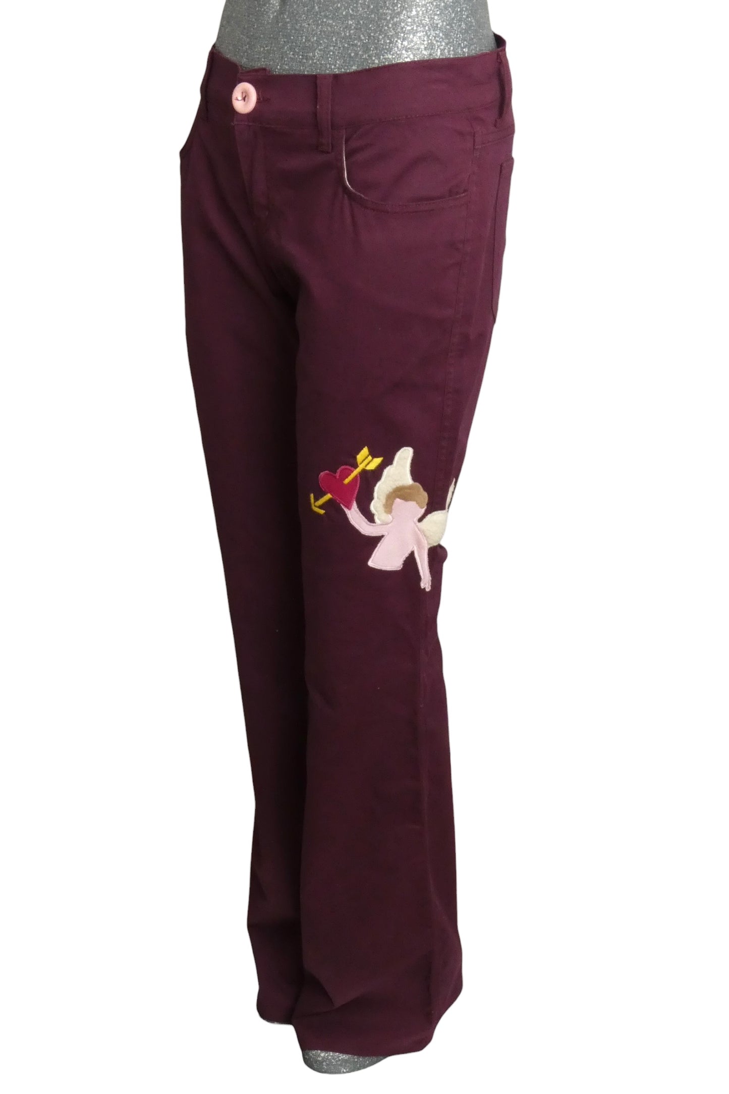 MOSCHINO JEANS - Appliqué Cotton Wide Leg Pants, Size-10