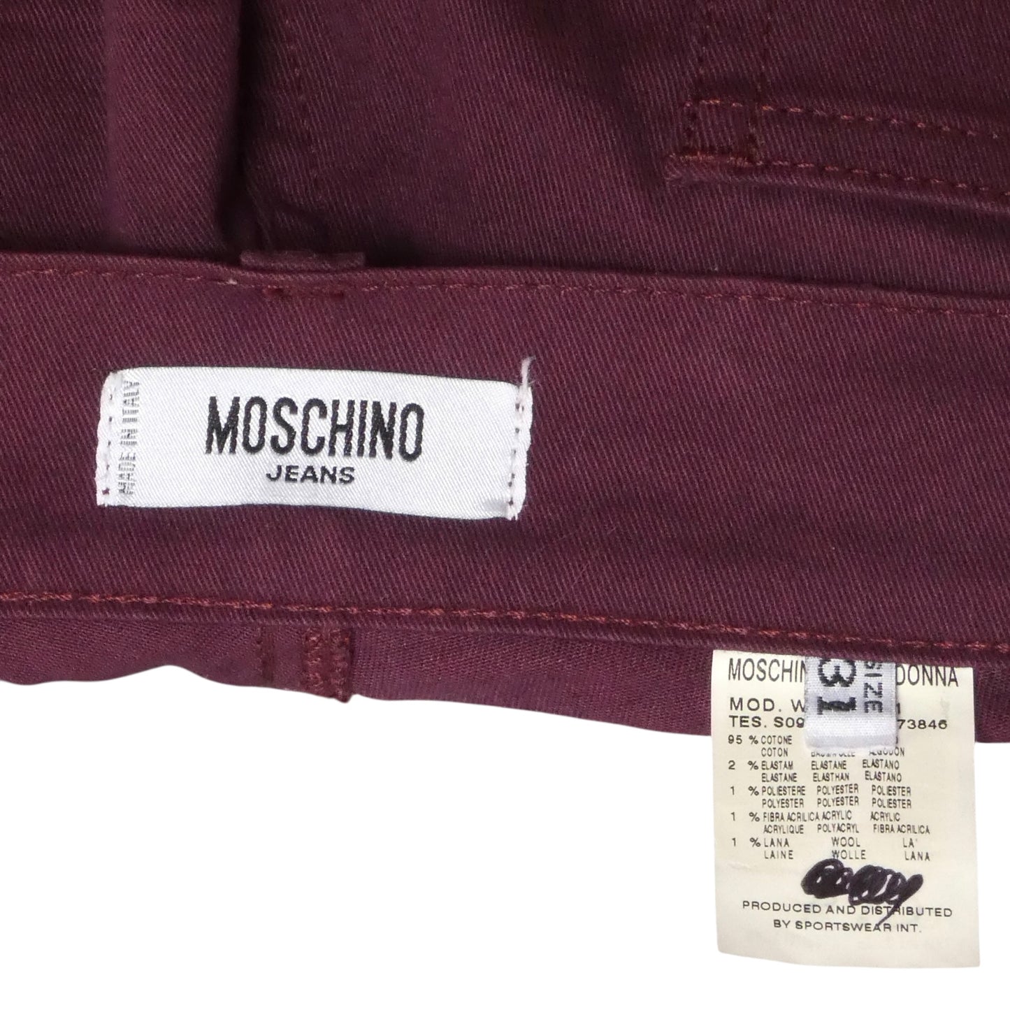 MOSCHINO JEANS - Appliqué Cotton Wide Leg Pants, Size-10
