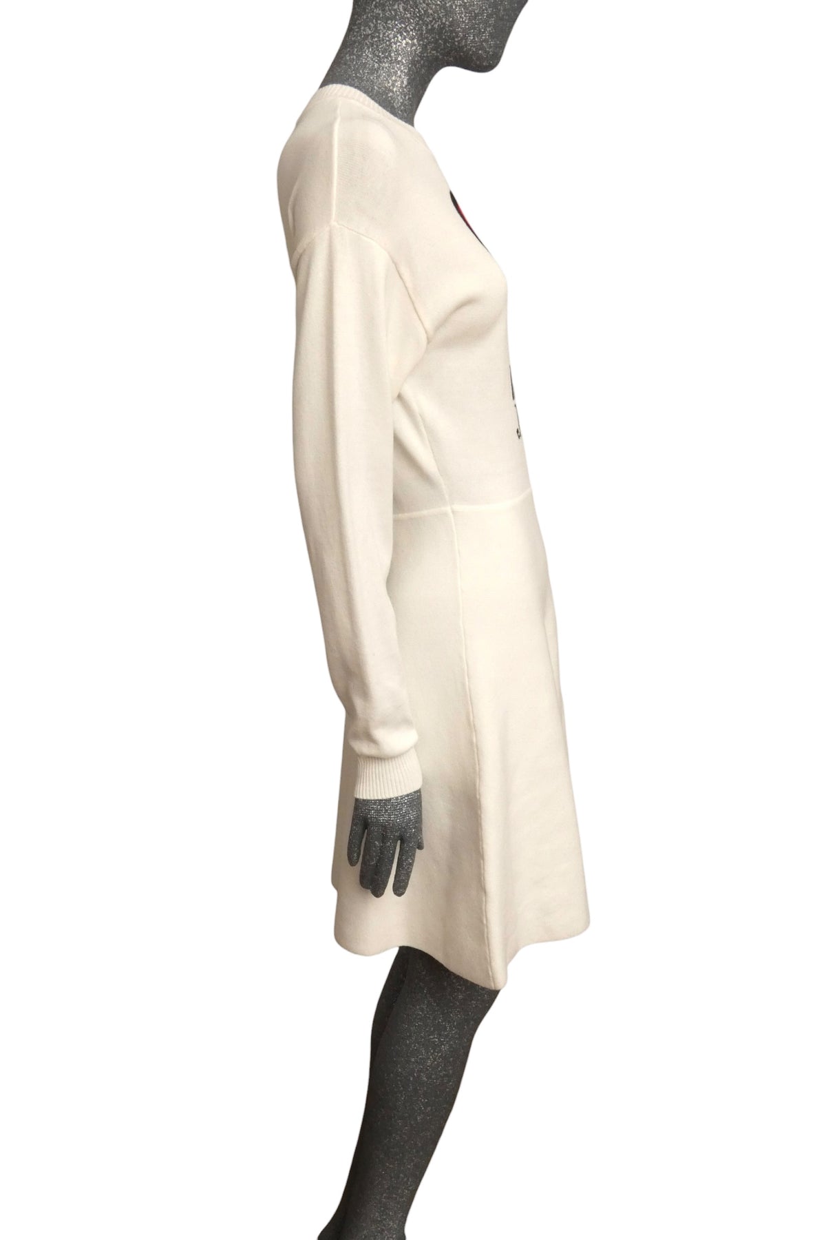 MOSCHINO JEANS - PS2024 White Heart Knit Dress, Size-8