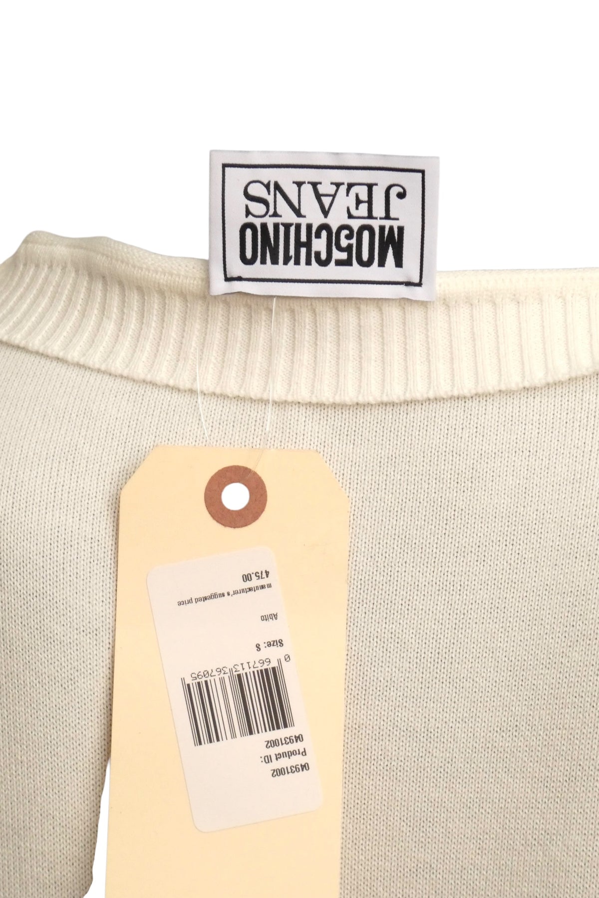 MOSCHINO JEANS - PS2024 White Heart Knit Dress, Size-8