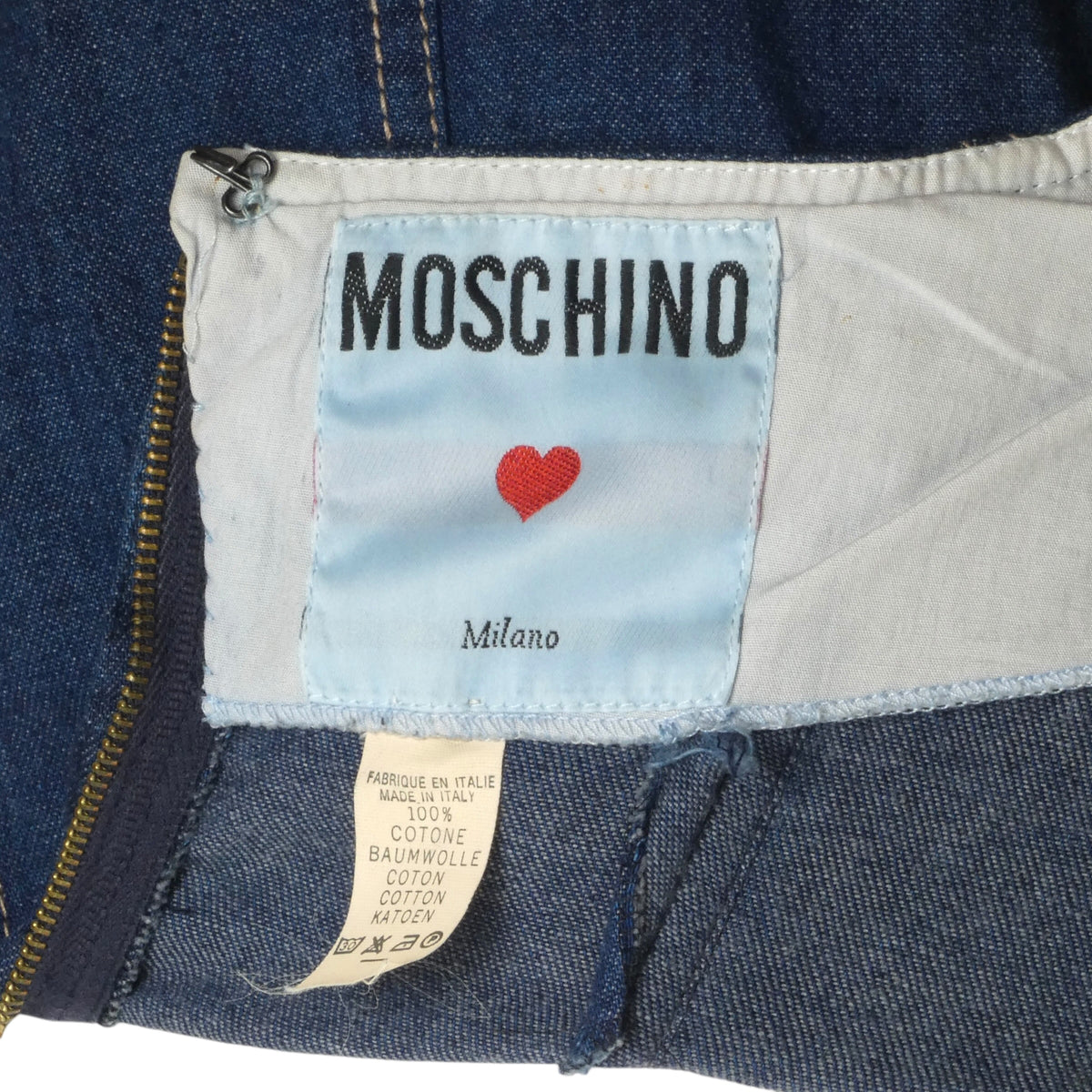 MOSCHINO - 1980s (late) Strapless Denim Dress, Size 6