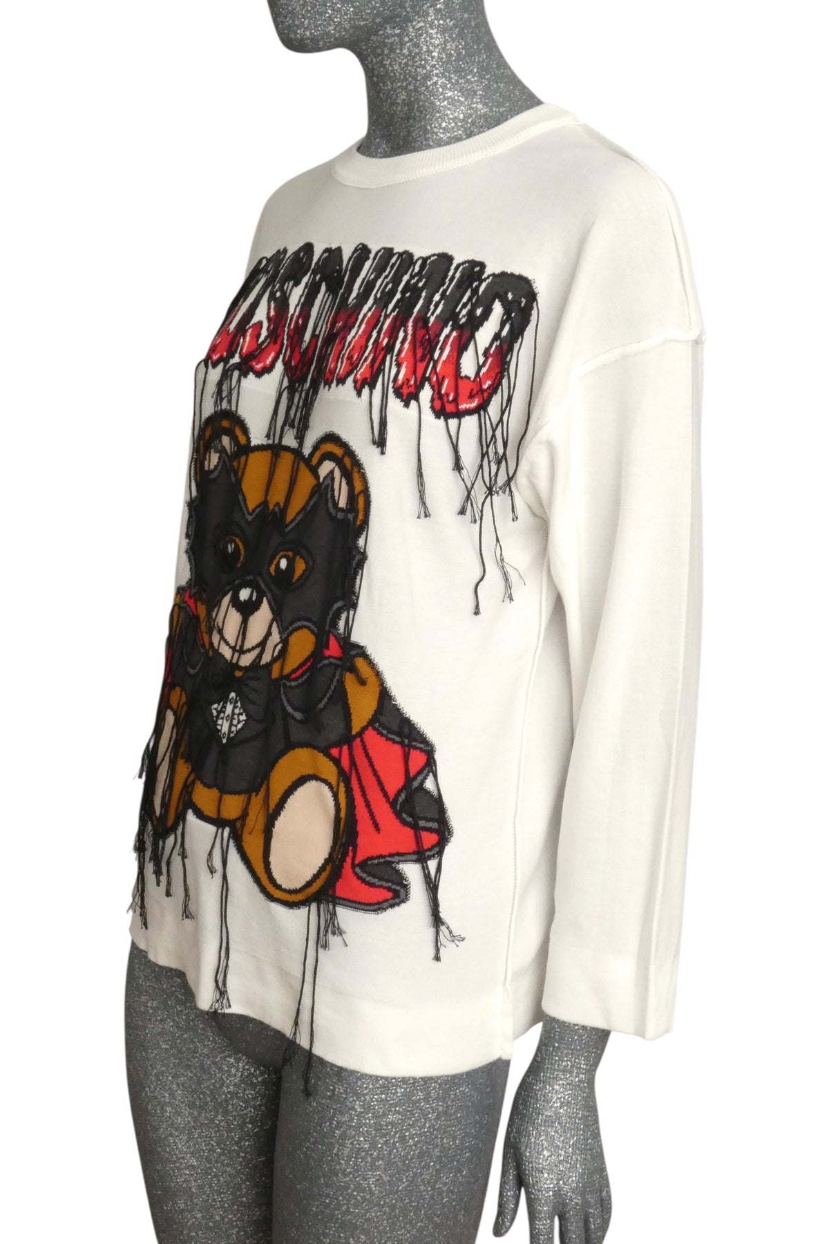 MOSCHINO COUTURE! - 2020 NWT Teddy Vampire Intarsia Fringe Sweater, Multiple Sizes Available