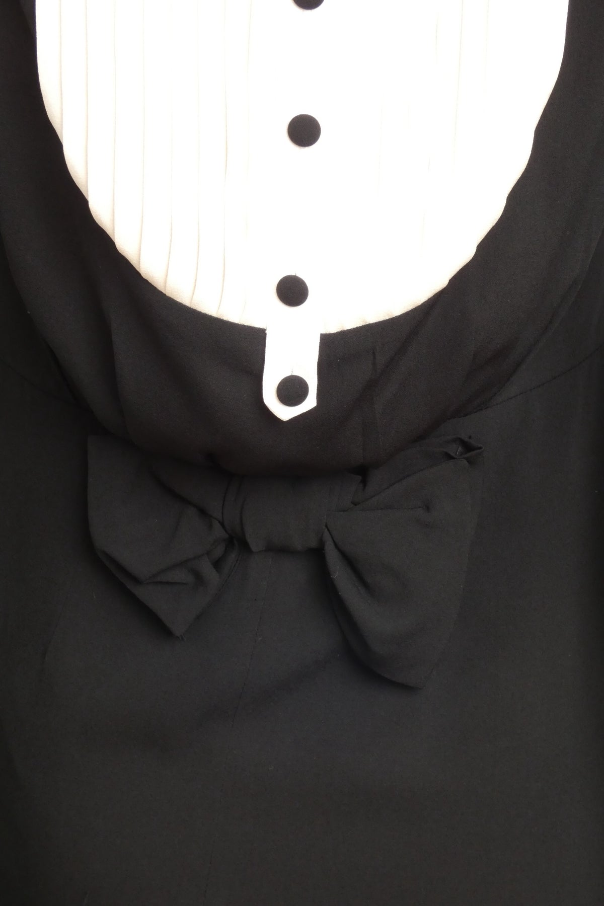 MOSCHINO CHEAP & CHIC - 1990s Reverse Tuxedo Dress, Size-4
