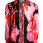 1970s Polyester Knit Floral Blouse, Size-6