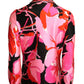 1970s Polyester Knit Floral Blouse, Size-6