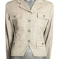 NINA RICCI - 1980s Silver Chevron Blazer, Size-10