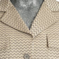 NINA RICCI - 1980s Silver Chevron Blazer, Size-10