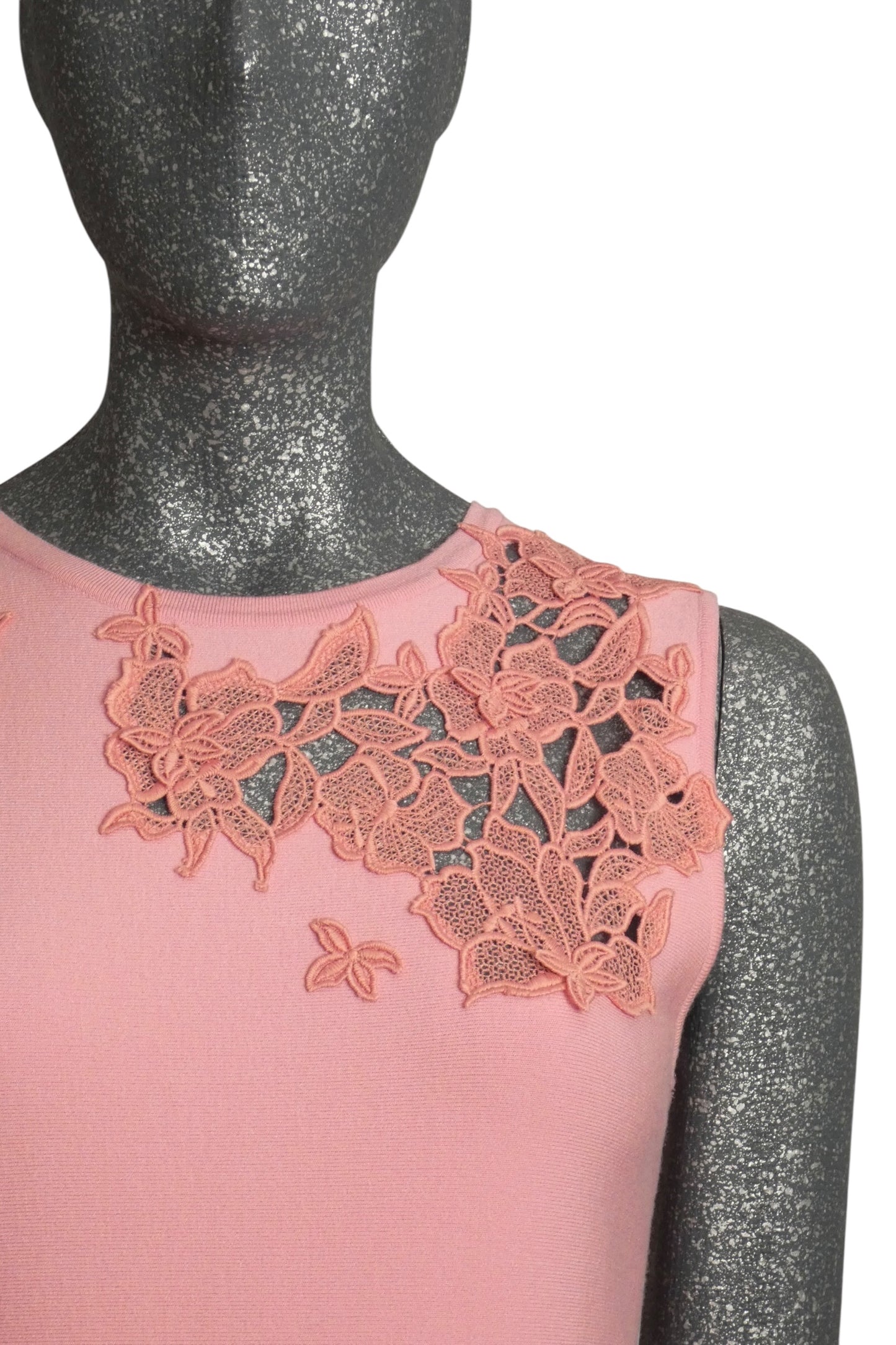 OSCAR DE LA RENTA-2023 Knit Appliqué Dress, Size-Small