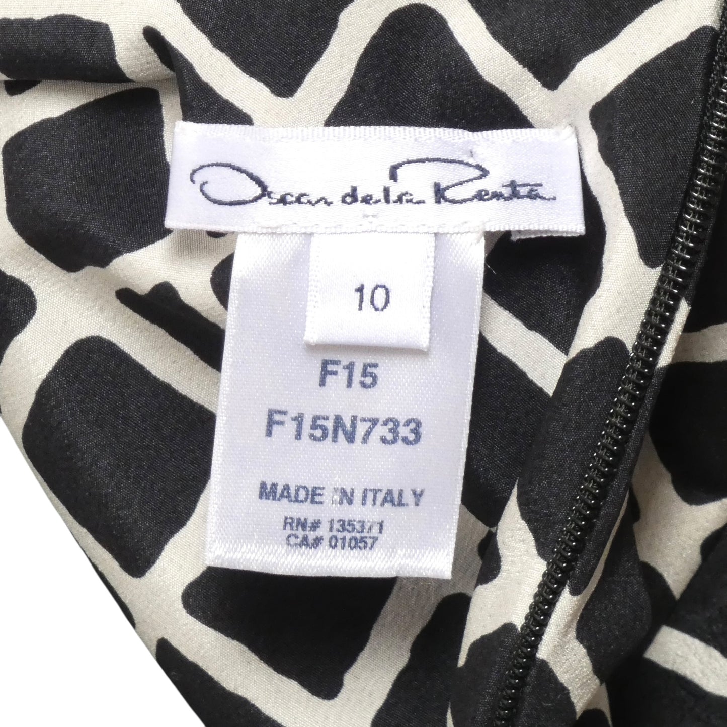 OSCAR DE LA RENTA - 2015 Silk Check Blouse, Size-10