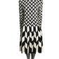 OSCAR DE LA RENTA - 2020 Black & White Chevron Knit Dress, Size- XLarge