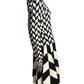 OSCAR DE LA RENTA - 2020 Black & White Chevron Knit Dress, Size- XLarge