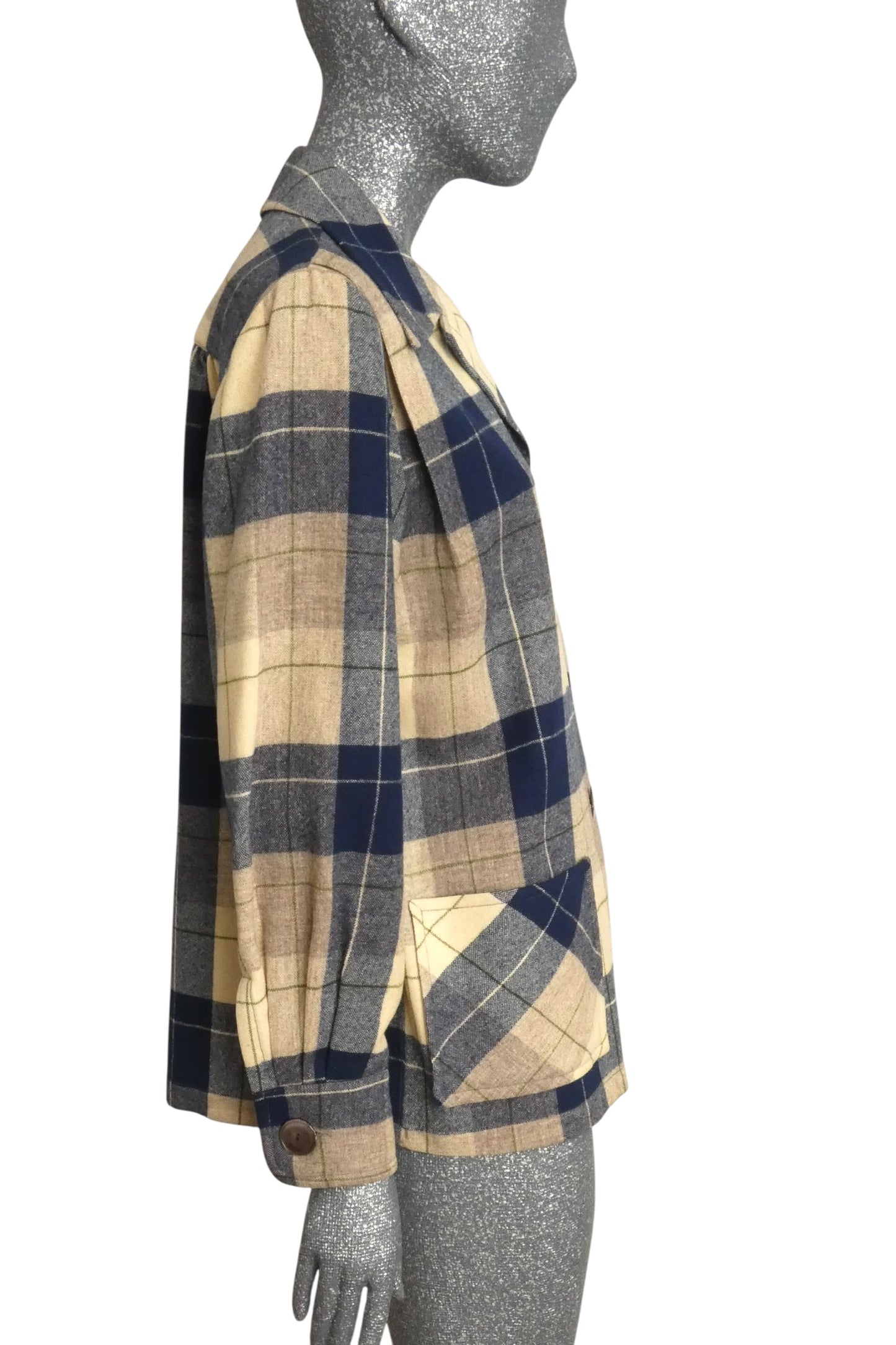 PENDLETON - 1940s Wool Plaid Field Jacket, Size-10