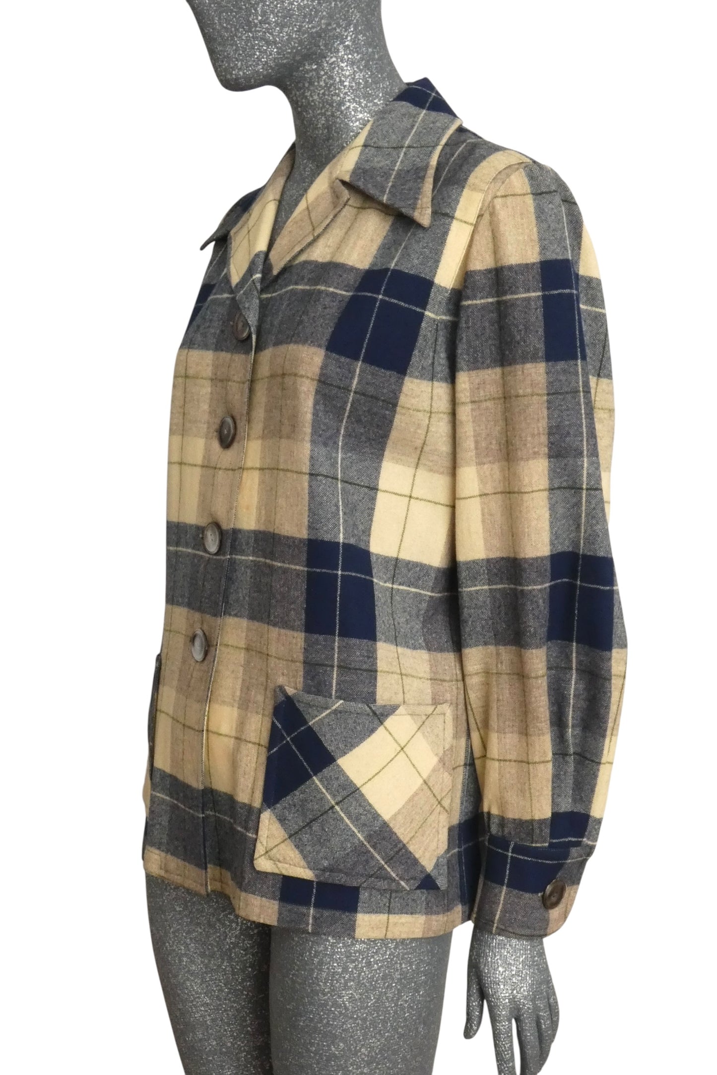 PENDLETON - 1940s Wool Plaid Field Jacket, Size-10