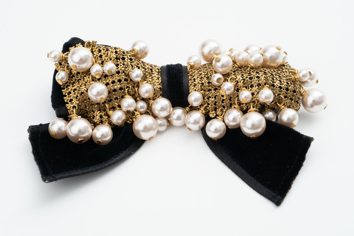 PHILOSOPHY DI LORENZO SERAFINI- 2023 Velvet & Mesh Statement Brooch