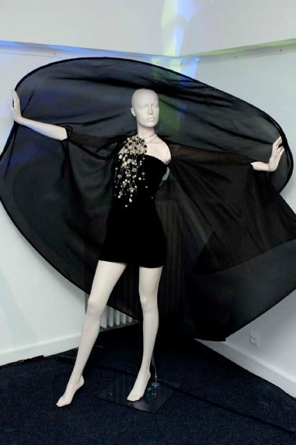 PIERRE CARDIN (HAUTE COUTURE)-2007 Black Organza Hoop Coat, Size-OS