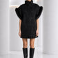 PIERRE CARDIN - 1994 Black Mohair & Fux Fur Coat, Size-8