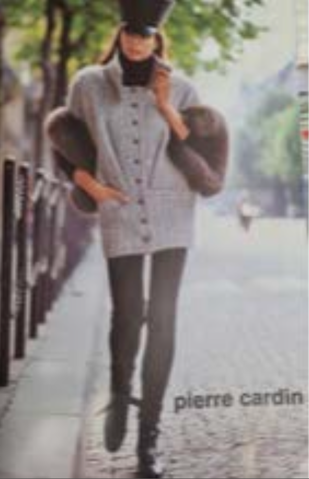 PIERRE CARDIN - 1994 Black Mohair & Fux Fur Coat, Size-8