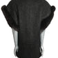 PIERRE CARDIN - 1994 Black Mohair & Fux Fur Coat, Size-8