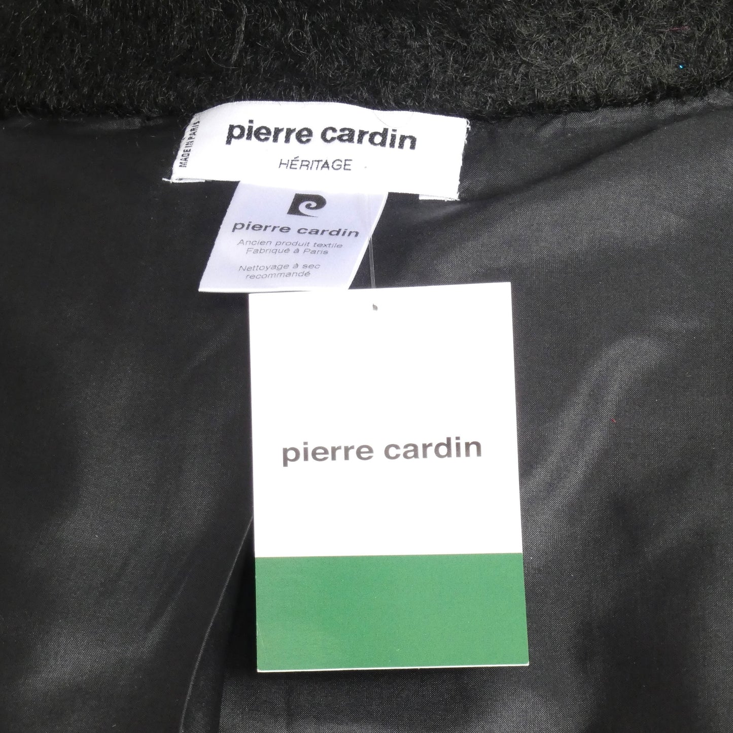 PIERRE CARDIN - 1994 Black Mohair & Fux Fur Coat, Size-8