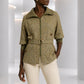 PIERRE CARDIN- 1970s Green Wool Tweed & Knit Coat, Size-6