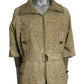PIERRE CARDIN- 1970s Green Wool Tweed & Knit Coat, Size-6