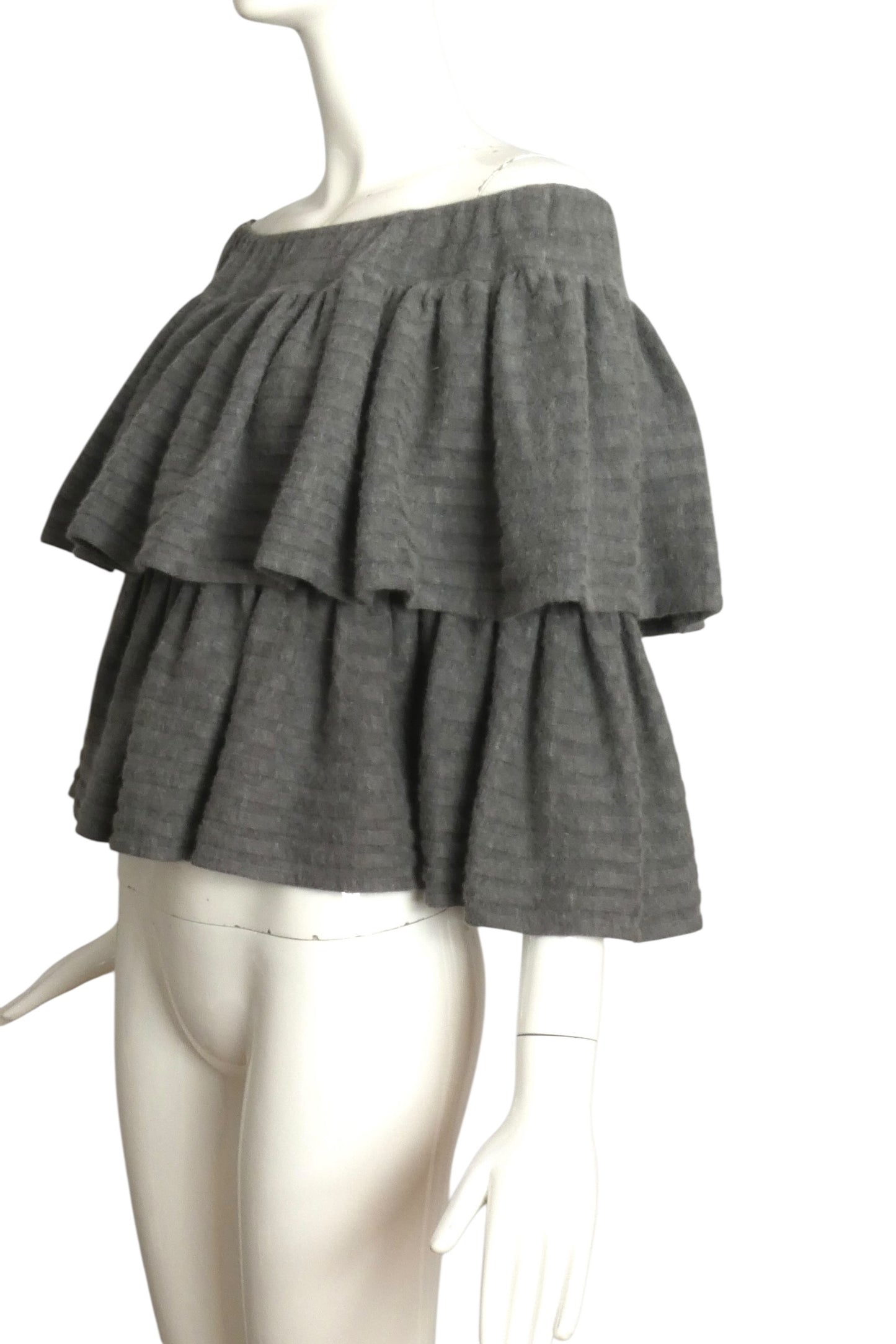 PIERRE CARDIN HAUTE COUTURE - 1977 Wool Knit Off The Shoulder Top, One Size