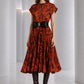 PIERRE CARDIN HERITAGE - 1980s Orange Printed Satin Ensemble, Size-6