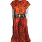 PIERRE CARDIN HERITAGE - 1980s Orange Printed Satin Ensemble, Size-6