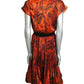PIERRE CARDIN HERITAGE - 1980s Orange Printed Satin Ensemble, Size-6