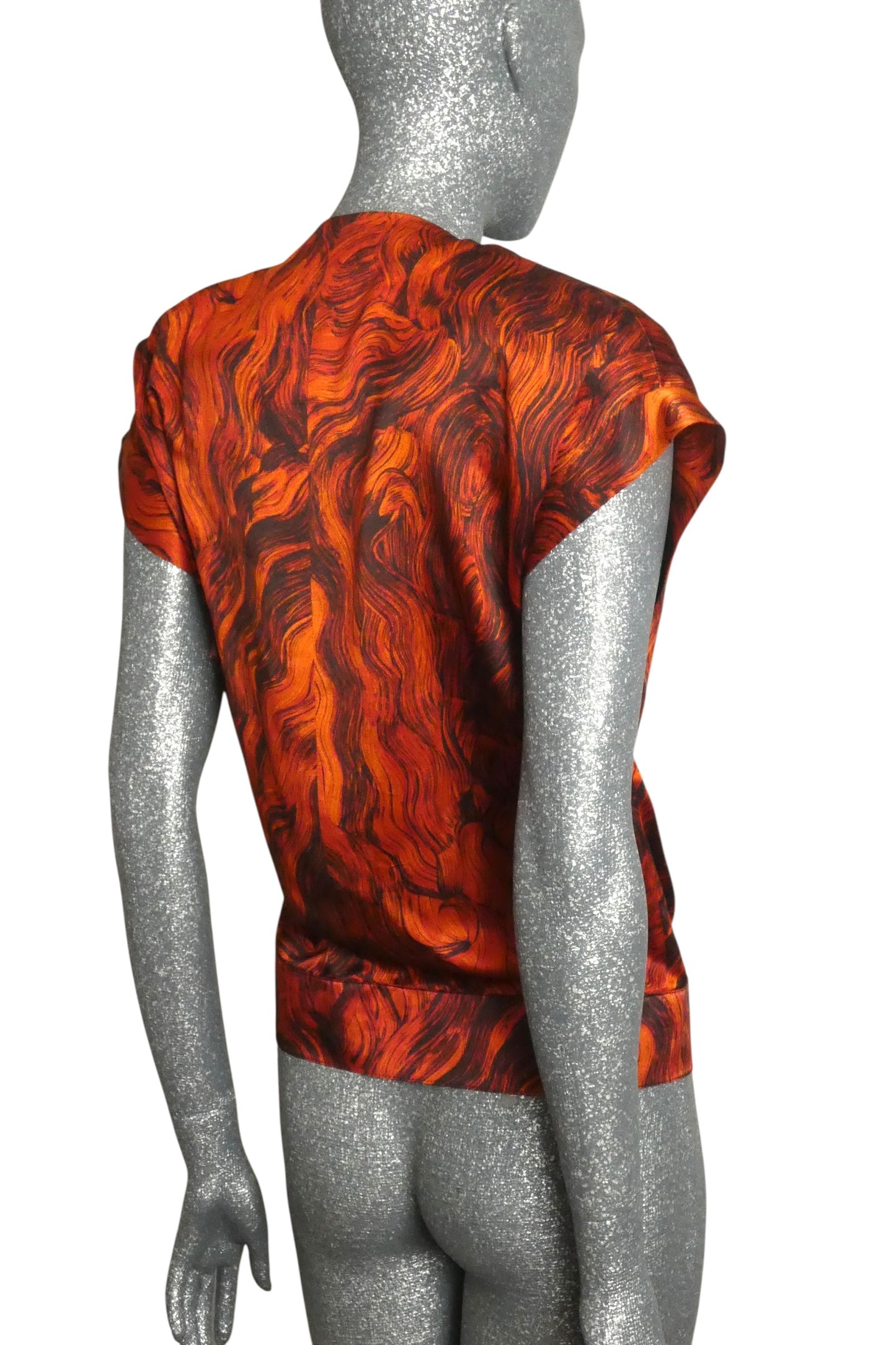PIERRE CARDIN HERITAGE - 1980s Orange Printed Satin Ensemble, Size-6