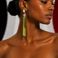 PIERRE CARDIN - 1994 SINGLE Green Acrylic Drop Earring