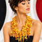 PIERRE CARDIN - 1995 Yellow & Orange Glass Bead Necklace
