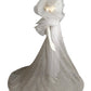 PIERRE CARDIN- 1995 Dotted Swiss Organza Wedding Gown, Size-4