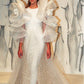 PIERRE CARDIN- 1995 Dotted Swiss Organza Wedding Gown, Size-4